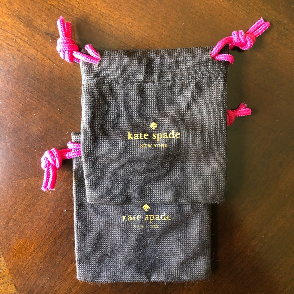3/$15 Lot of 2 Kate Spade Drawstring small pouches bags